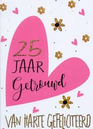 Wenskaart Felicitatie 25 Jaar Getrouwd D3985 175 Knutselkraam Com