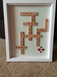 Family Scrabble Art Cadeaux De Noel Faits Maison Lettre Scrabble Deco Cadre Lettre Scrabble