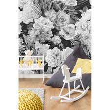 Include solids in supporting roles on a sofa or the floor. Vintage Large Floral Mix Wallpaper Mural