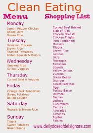 A Daily Dose Of Del Signore Eat Clean On A Budget Menu And Shopping List Might Need To Sub Some Delicious Clean Eating Healthy Eating Plate Clean Eating Menu