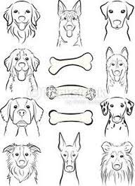 Illustration Of The Face Of The Dog Dog Line Drawing Dog Line Art Dog Line