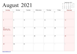 Print the calendar and mark the important dates, events, holidays, etc. August 2021 Printable Calendar Pdf Templates Free Download