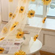 Tulle Window Sunflower Curtain Drape Divider Panel Voile Valances Scarf Sheer Bk Sunflower Kitchen Decor Sunflower Kitchen Sunflower Curtains