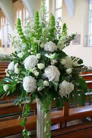 Church Wedding Greenery White Flowers In 2020 Large Flower Arrangements White Flower Arrangements Large Floral Arrangements