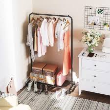 Our clothing & closet storage category offers a great selection of garment racks and more. Clothes Rack With Wheels Garment Rack With Dense Mesh Shelf 2 Brakes Sturdy Steel Frame In 2021 Clothing Rack Bedroom Portable Clothes Rack Clothing Rack