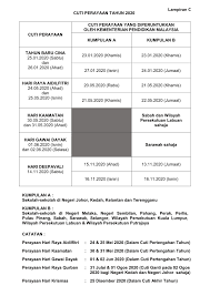 Kalendar 2020 Senarai Cuti Umum Malaysia Cuti Sekolah Perayaan