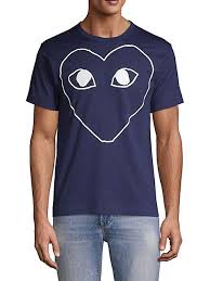 Clothing brand comme des garçons' logo is a heart with two eyes. Comme Des Garcons Play Heart Logo T Shirt Saksfifthavenue