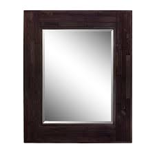 Mirror frame made from silver and wood. Bellaterra Home 808208 M 29 W X 35 H Inch Rectangle Wood Frame Mirror In Dark Brown