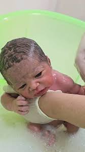 #baby first bath 🛁
