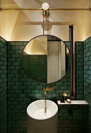 Color Spotlight Hunter Green Fireclay Tile Green Tile Bathroom Restaurant Bathroom Bathroom Inspiration