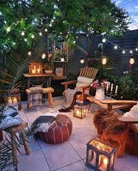 Lights Garden Action The Best Lighting For Your Outdoor Space Melanie Jade Design Small Outdoor Patios Boho Patio Patio