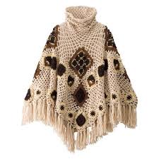 ポンチョ ボヘミアン手編みポンチョ クーコ cooco ファッション通販 マルイウェブチャネル liked on polyvore featuring outerwear jackets poncho tops coats and brown pon coat fur coat fashion