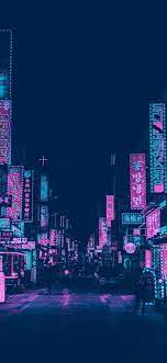 577x1024 4k iphone x wallpaper city silhouette wallpapers luxury the 138. Aesthetic Neon City Blue Cool Purple World Hd Mobile Wallpaper Peakpx