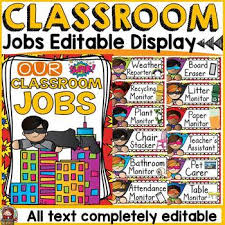 Editable Classroom Jobs Worksheets Teaching Resources Tpt