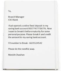 The branch manager city bank, new york Icici Bank Current Account Closing Letter Format Essay Writing Top