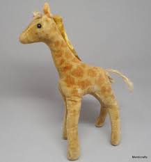 Steiff Giraffe Velvet Mohair Plush 14 Cm 1960s No Id Vintage Germany Vintage Germany Giraffe Steiff