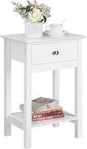 Mr ironstone coffee table with storage drawers for living room modern coffee table with black metal frame, easy assembly, industrial rustic brown. Yaheetech Bedside Table Wooden Side Table Shabby Chic Nightstand Table Cabinet Storage Unit With Drawers Shelf White Gloss Amazon Co Uk Home Kitchen