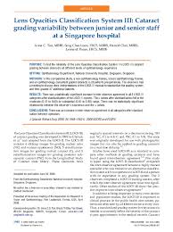 Pdf Lens Opacities Classification System Iii Cataract