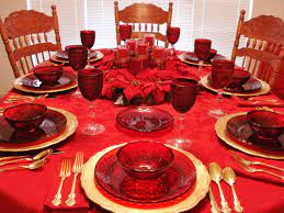 Maybe you would like to learn more about one of these? One Of My Christmas Table Settings This One Features My Antique Ruby Red Glassware A Red Christmas Decor Christmas Table Settings Christmas Table Decorations