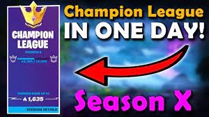 Fortnite champion series format reach champion league in arena mode to unlock this event. This Is How I Reached Champion League In One Day Fortnite Season X Arena Division 10 Grind Youtube