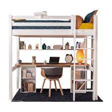 Profitez de prix ikea toute l'année ✅. Lit Mezzanine Avec Bureau Orphee Blanc Et Bois 90x190 Cm Cdiscount Maison