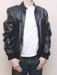 Vintage Black Leather Jacket 1980 S Members Only Style Etsy Leather Jacket Black Leather Jacket Jackets