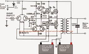 A Relatively Simple 1000 Watt Pure Sine Wave Inverter Circuit Is Explained Here Using A Signal Amp Electronic Circuit Projects Circuit Projects Circuit Diagram