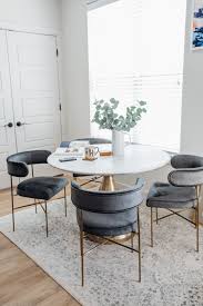 Our New Custom Velvet Dining Chairs With Interior Define Color Chic Dining Room Small Apartment Dining Small Dining Room Decor