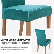 Coavas fabric kitchen chair is a popular chair for kitchen room. Smiry Velvet Stretch Dining Room Chair Covers Soft Removable Dining Chair Slipcovers Set Of 2 Peacock Green Pricepulse