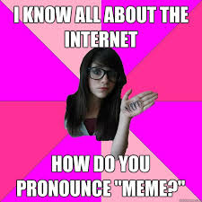 I Know All About The Internet How Do You Pronounce Meme Idiot Nerd Girl Quickmeme