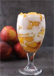Spread about 1 1/2 cup of creamy filling in a thin layer onto the cooled graham cracker crust. Peaches And Cream Dessert Recipe Cook With Kushi