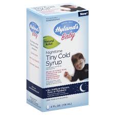This homeopathic cough syrup is designed to help loosen mucus, relieve congestion and occasional sleeplessness caused by the common cold. Hyland S Baby Nighttime Tiny Cold Syrup