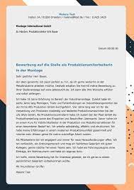 Bewerbungsschreiben als buchhalterin ohne berufserfahrung? Produktionsmitarbeiter M W Montage Cv Bewerbung