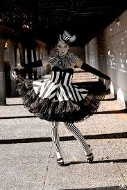 Black And White Clown Halloween Costume Peplum In Black And White Stripes Cincher By Trappedintimedesigns Harlequin Costume Clown Costume Mens Halloween Costumes