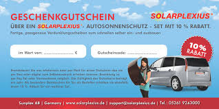 Geschenkgutschein Auto Sonnenschutz Gutscheine Geschenkgutscheine