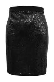Μαύρη midi φούστα με παγιέτες - HappySizes