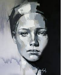 Black And White Watercolor Face Epingle Par Cherie Palmer Sur Faces Modele Dessin Dessin Peinture