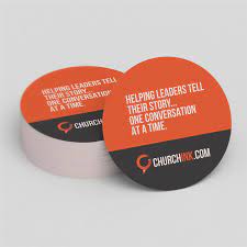 Think outside the box with round business cards! Churchink Com Round Card Printing