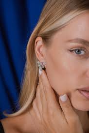 Серьги 0.85 ct White Gold & Round Diamonds (38156) купить оригинал в Москве 