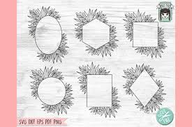 Download Leaf Frame Svg Cut File Monogram Frame Svg Leaf Border Svg 1156770 Cut Files Design Bundles