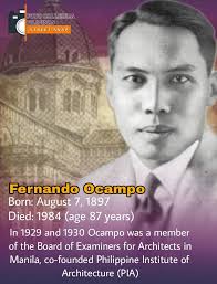 ➡️Fernando Hizon Ocampo, Sr. was a Filipino architect and civil engineer.  ➡️Fernando Hizon Ocampo, Sr., A.B., B.S.C.E., B.S. Arch., was born