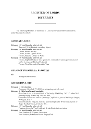 Https Www Parliament Uk Documents Publications Records House Of Lords Publications Records Activities And Membership Register Of Lords Interests Register230516 Pdf