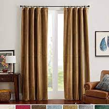Amazon Com Velvet Curtains Gold Taupe Room Darkening Thermal Insulated Super Soft Luxury Drapes Velvet Curtains Gold Curtains Living Room Curtains Living Room