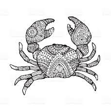 vector hand draw of crab royalty free stock art more images abstract crabe dessin noir et blanc dessins zentangle coloriage de chauve-souris