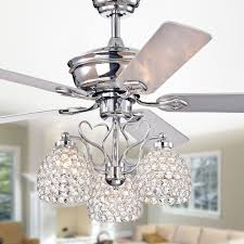 Shop Boffen 52 Inch 3 Light Lighted Ceiling Fan With Crystal Cup Shades Incl Remote 2 Color Option Blades On Sale Overstock 27617926