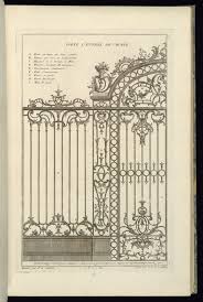 Nine Elements Of The Grille Are Marked A I With A Key At Upper Left Scale In Ten Pieds Wrought Iron Gates Cathedral Architecture Iron Work