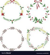 Christmas Circle Borders Wreaths Frames Vector Image On Vectorstock In 2020 Frame Wreath Vector Flowers Vintage Ribbon Banner