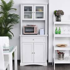 white wooden microwave tall kitchen