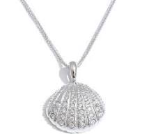 Cubic Zirconia Ocean Shell Pendant Necklace