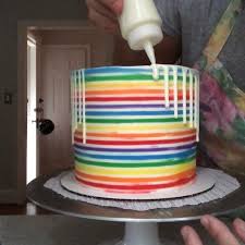 The Cake Is Homemade Decorated With Happy Birthday Sophie Pin By Kinga Kkkk On Torty Striped Cake Cake Tutorial Cake